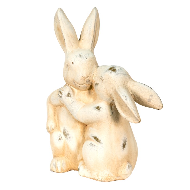 Clayre & Eef Statuetta Coniglio 20x10x25 cm Beige Ceramica