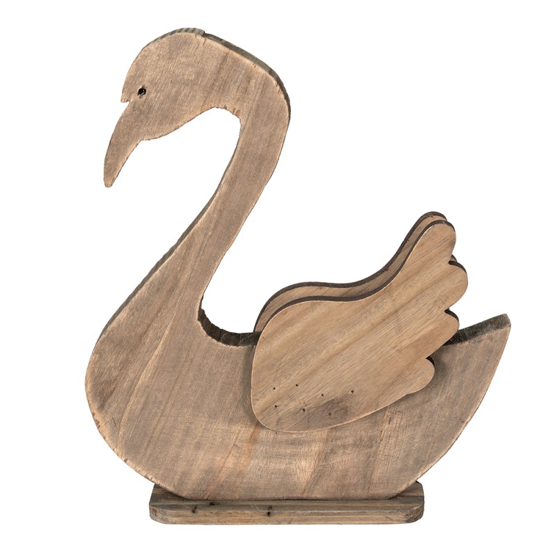 Clayre & Eef Figurine Swan 38x6x43 cm Brown Wood