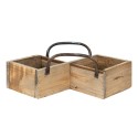 Clayre & Eef Storage Box 38x22x9 cm Brown Wood Iron