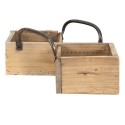 Clayre & Eef Aufbewahrungsbox 38x22x9 cm Braun Holz Eisen