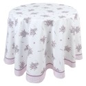 Clayre & Eef Nappe Ø 170 cm Blanc Violet Coton Rond Lavande