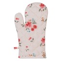 Clayre & Eef Oven Mitt 18x30 cm Beige Cotton Roses