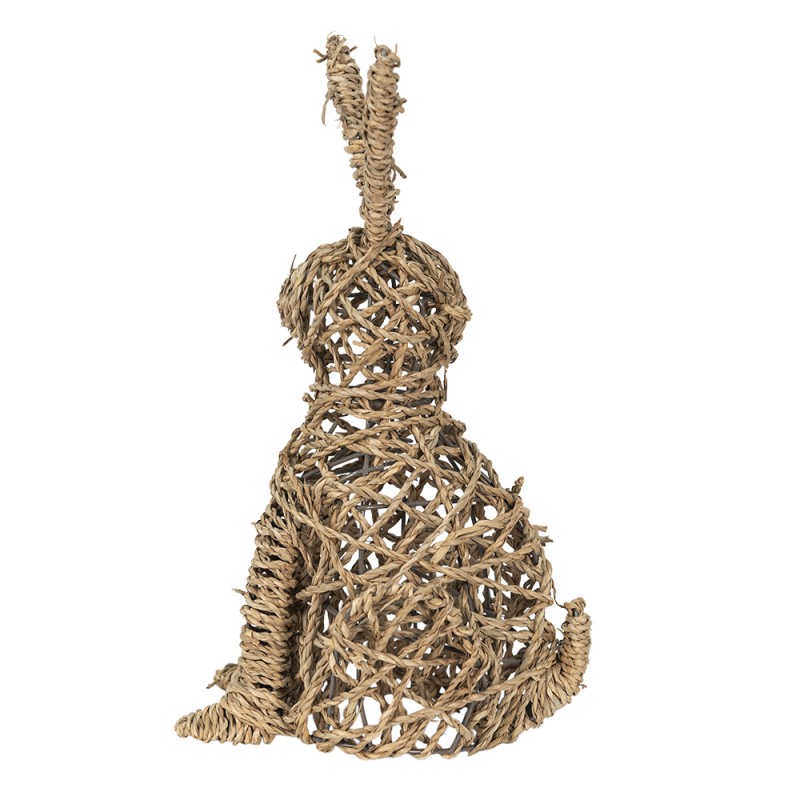 Clayre & Eef Figur Kaninchen 25x42 cm Braun Seegras