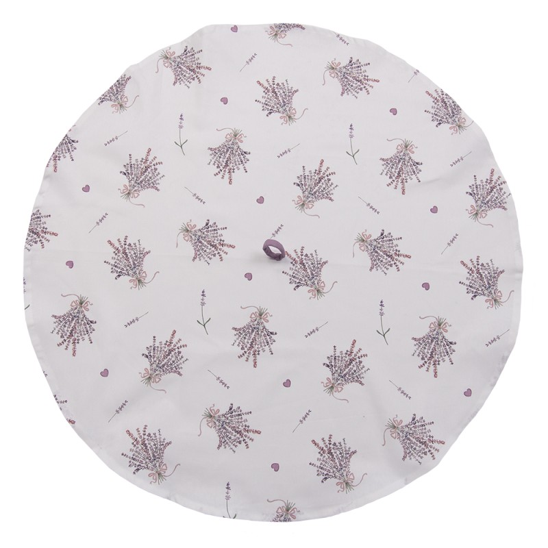 Clayre & Eef Torchon Ø 80 cm Violet Blanc Coton Rond Lavande