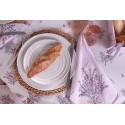 Clayre & Eef Tischläufer 50x140 cm Violett Weiß Baumwolle Rechteck Lavendel