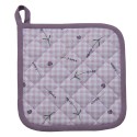Clayre & Eef Topflappen 20x20 cm Violett Weiß Baumwolle Quadrat Lavendel
