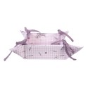 Clayre & Eef Corbeille à pain 35x35x8 cm Violet Blanc Coton Lavande
