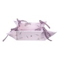 Clayre & Eef Brotkorb 35x35x8 cm Violett Weiß Baumwolle Lavendel