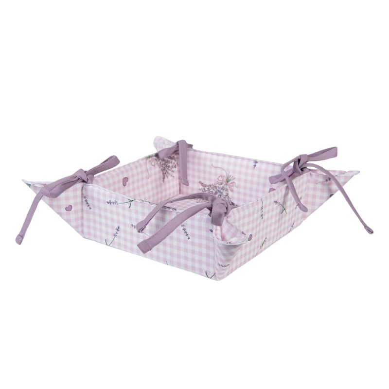 Clayre & Eef Broodmand  35x35x8 cm Paars Wit Katoen Lavendel