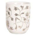 Clayre & Eef Mug 100 ml Beige Grey Porcelain Round Flowers