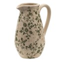 Clayre & Eef Brocca decorativa 16x12x22 cm Verde Beige Ceramica Fiori