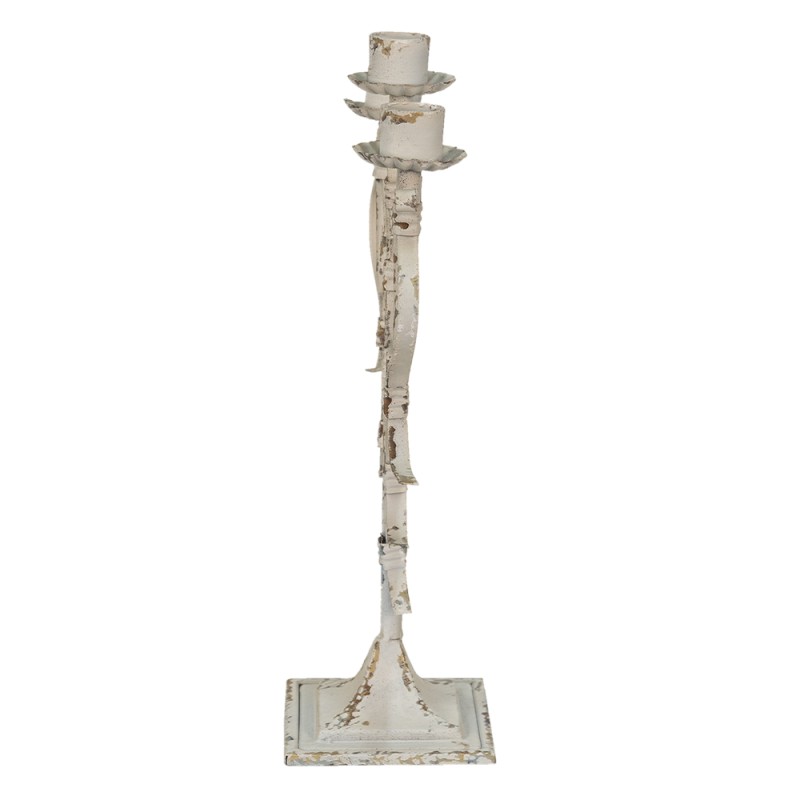 Clayre & Eef Candelabro 28x12x42 cm Bianco Metallo