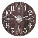 Clayre & Eef Wall Clock Ø 34 cm Brown White MDF Scissors