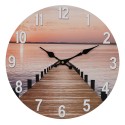Clayre & Eef Wall Clock Ø 34 cm Brown Pink MDF