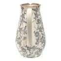 Clayre & Eef Decoration can 24x17x30 cm Grey Beige Ceramic Flowers