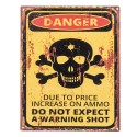 Clayre & Eef Text Sign 20x25 cm Yellow Iron Warning