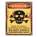 Clayre & Eef Plaque de texte 20x25 cm Jaune Fer Warning