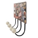 Clayre & Eef Wall Coat Rack 40x5x17 cm Red Black Iron Car