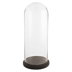 Clayre & Eef Cloche 5GL0009 Ø 26*60 cm Transparent Wood Glass Round