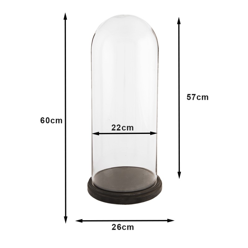 Clayre & Eef Stolp  Ø 26x60 cm Transparant Hout Glas Rond