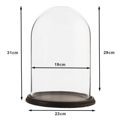 Clayre & Eef Stolp 6GL1271 Ø 23*31 cm Bruin Hout Glas Rond