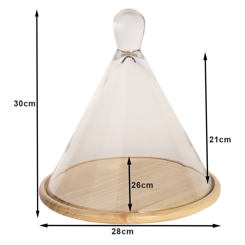 Glass Cloche Transparent Ø 28x30 cm | Ø 28x30 cm | Clayre & Eef | 6GL2483