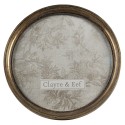 Clayre & Eef Cadre photo Ø 22 cm Couleur or Plastique Rond