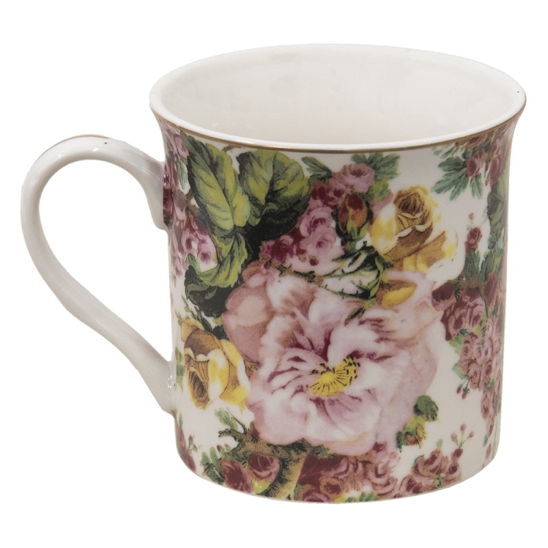 Clayre & Eef Mug 330 ml Pink Porcelain Flowers