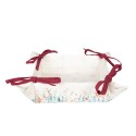 Clayre & Eef Bread Basket 35x35x8 cm White Red Cotton Square Deer