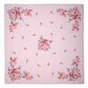 Clayre & Eef Nappe 100x100 cm Rose Violet Coton Carré Roses