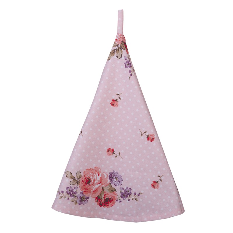 Clayre & Eef Torchon Ø 80 cm Rose Violet Coton Rond Roses