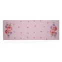 Clayre & Eef Tischläufer 50x140 cm Rosa Violett Baumwolle Rechteck Rosen