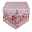 Clayre & Eef Chemin de table 50x160 cm Rose Violet Coton Roses