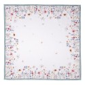 Clayre & Eef Tischdecke 150x150 cm Weiß Grün Baumwolle Quadrat Blumen