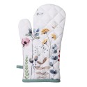 Clayre & Eef Ovenwant  18x30 cm Wit Groen Katoen Bloemen