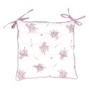 Clayre & Eef Cuscino per sedia in gommapiuma 40x40 cm Viola Bianco Cotone Quadrato Lavanda