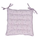 Clayre & Eef Coussin de chaise en mousse 40x40 cm Violet Blanc Coton Carré Lavande