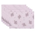 Clayre & Eef Placemats Set van 6  48x33 cm Paars Wit Katoen Rechthoek Lavendel