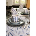 Clayre & Eef Tablecloth 100x100 cm Blue White Cotton Fishes