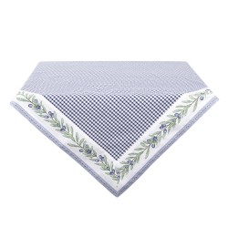 Clayre & Eef Tablecloth 150x250 cm White Blue Cotton Olives