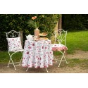 Clayre & Eef Tablecloth 100x100 cm White Pink Cotton Square Roses