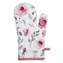 Clayre & Eef Ovenwant  18x30 cm Wit Roze Katoen Rozen