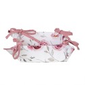 Clayre & Eef Bread Basket 35x35x8 cm White Pink Cotton Roses