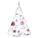 Clayre & Eef Tea Towel  Ø 80 cm White Pink Cotton Round Roses