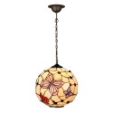 2LumiLamp Pendant Lamp Tiffany Ø 30x30 cm Beige Pink Metal Glass Round