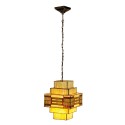 2LumiLamp Hanglamp Tiffany 5LL-5514 30*30*144 cm E27/max 1*60W Beige Geel Metaal Glas Art Deco Hanglamp Eettafel