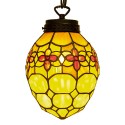 2LumiLamp Pendant Lamp Tiffany Egg Ø 24x155 cm  Yellow Iron Glass