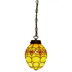 LumiLamp Pendant Lamp Tiffany Egg Ø 24*155 cm Yellow Iron Glass