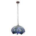 LumiLamp Hanglamp Tiffany  Ø 45x126 cm  Blauw Groen Glas Metaal