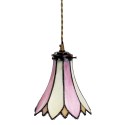 LumiLamp Pendant Lamp Tiffany Ø 15x115 cm  Pink Beige Glass Metal